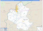 Parkersburg-Vienna Metro Area Wall Map Basic Style